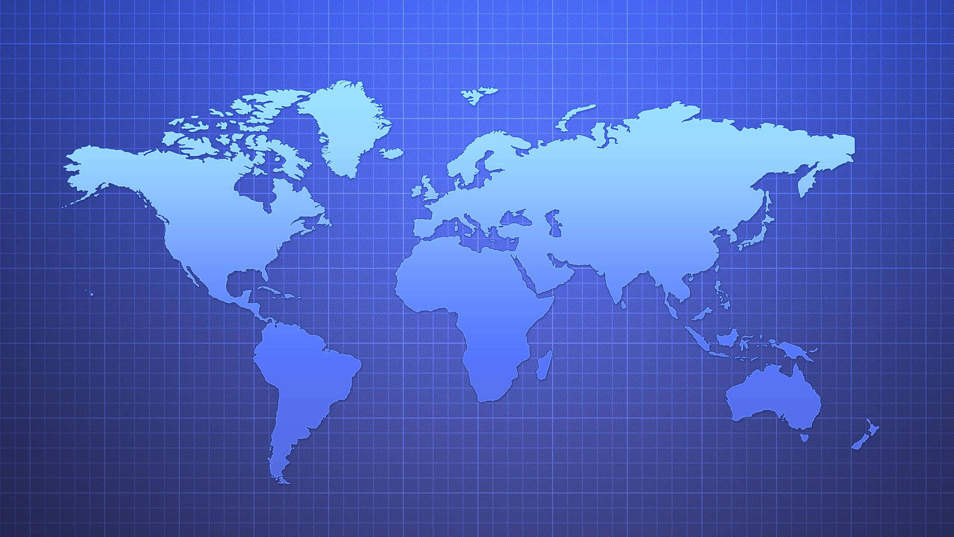 Global 桌布 壁紙 — 一個風格化的世界地圖以漸變藍色調疊加在深藍色背景上的細微網格圖案。