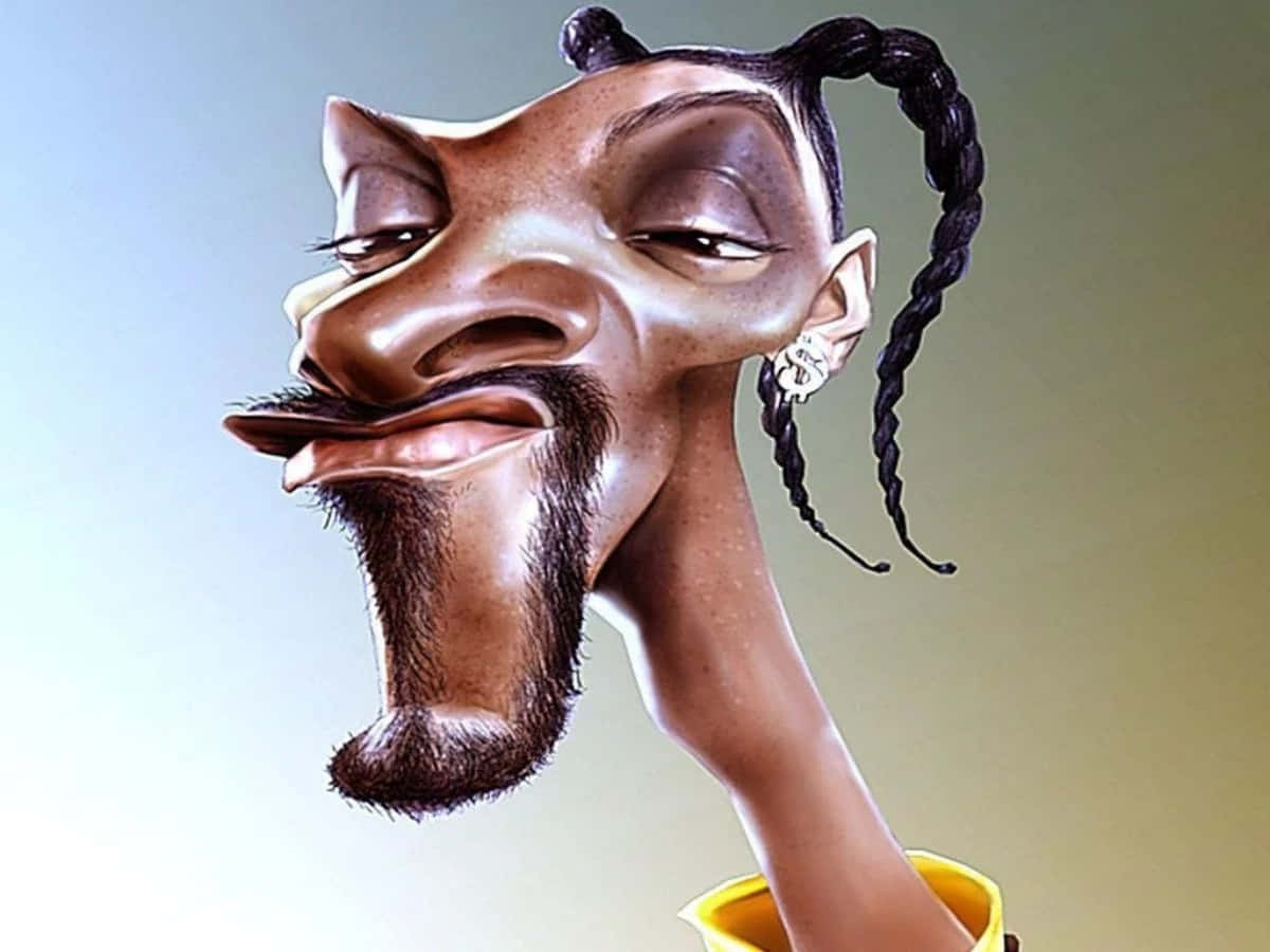 Funny Faces 桌布 壁紙 — 一個風格化的卡通肖像，描繪一名男子編著辮子，露出得意的笑容，背景是柔和的漸變色。