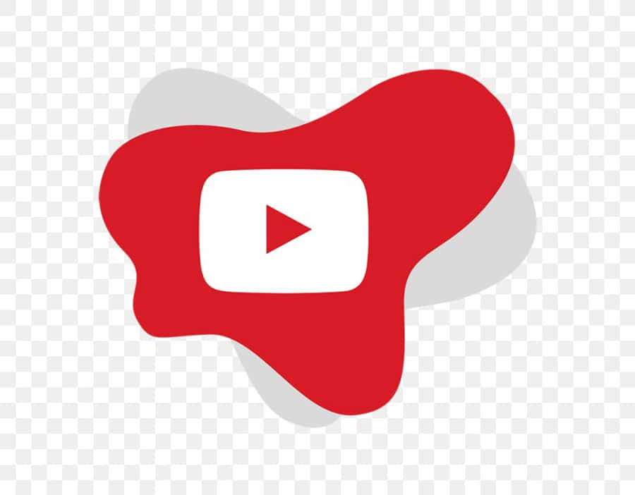 YouTube Logo 桌布 壁紙 — 一個風格化的紅色 YouTube 播放按鈕圖標，帶有柔和陰影，背景透明。