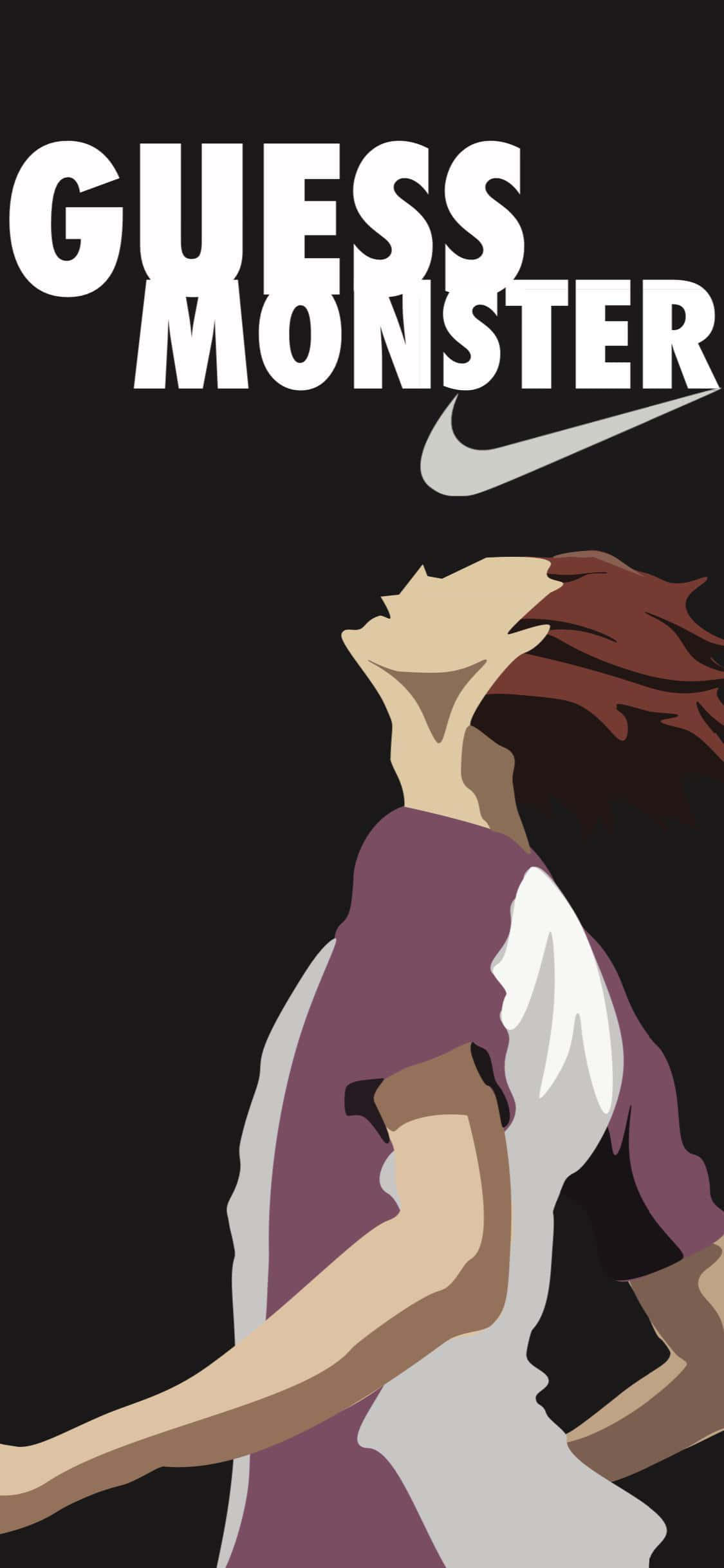 Tendo Satori 桌布 壁紙 — 一個風格化的跑步者正在移動，帶有粗體文字和Nike標誌，背景為深色。