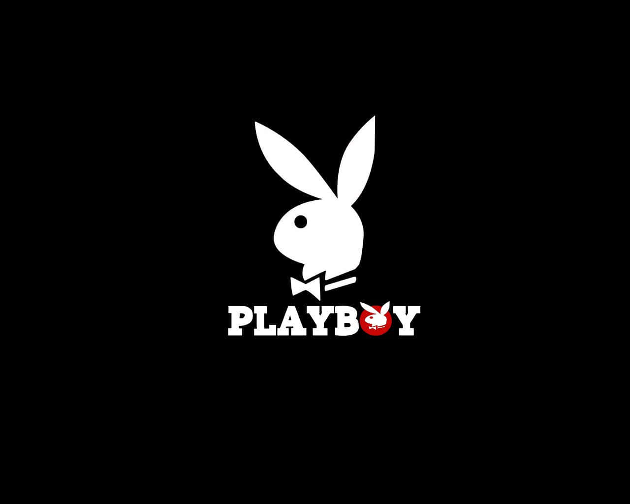 Playboy標誌，黑色背景上有一隻戴蝴蝶結的白色兔子 — Playboy GIF 壁紙