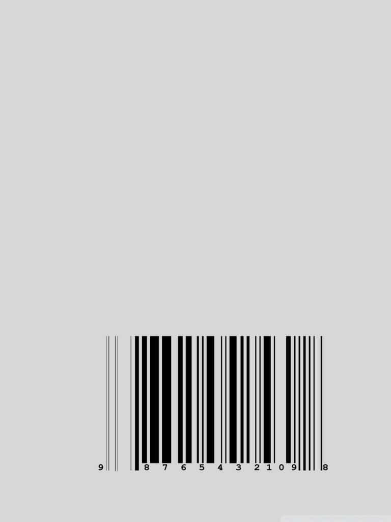 Barcode Scanning 桌布 壁紙 — 一個鮮明的黑色條碼置中在純淺灰色背景上，下方有數字。