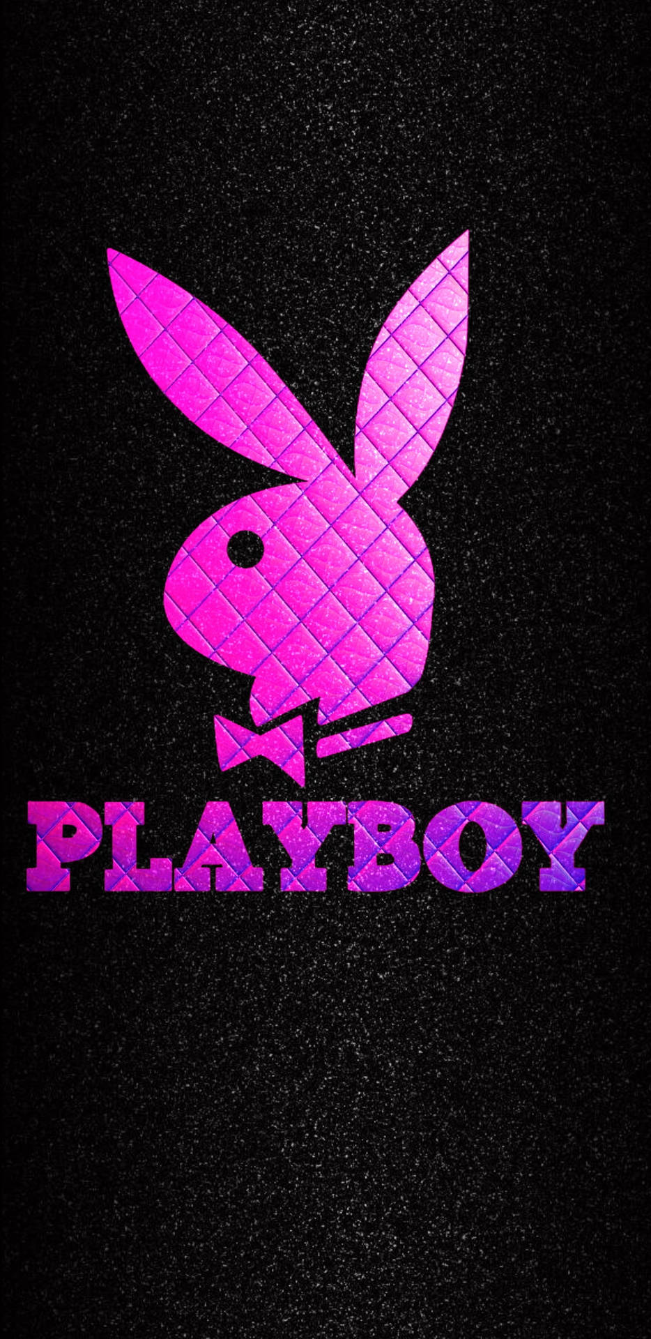 黑色背景上粉紅色絎縫紋理的Playboy兔仔標誌 — Playboy GIF 壁紙