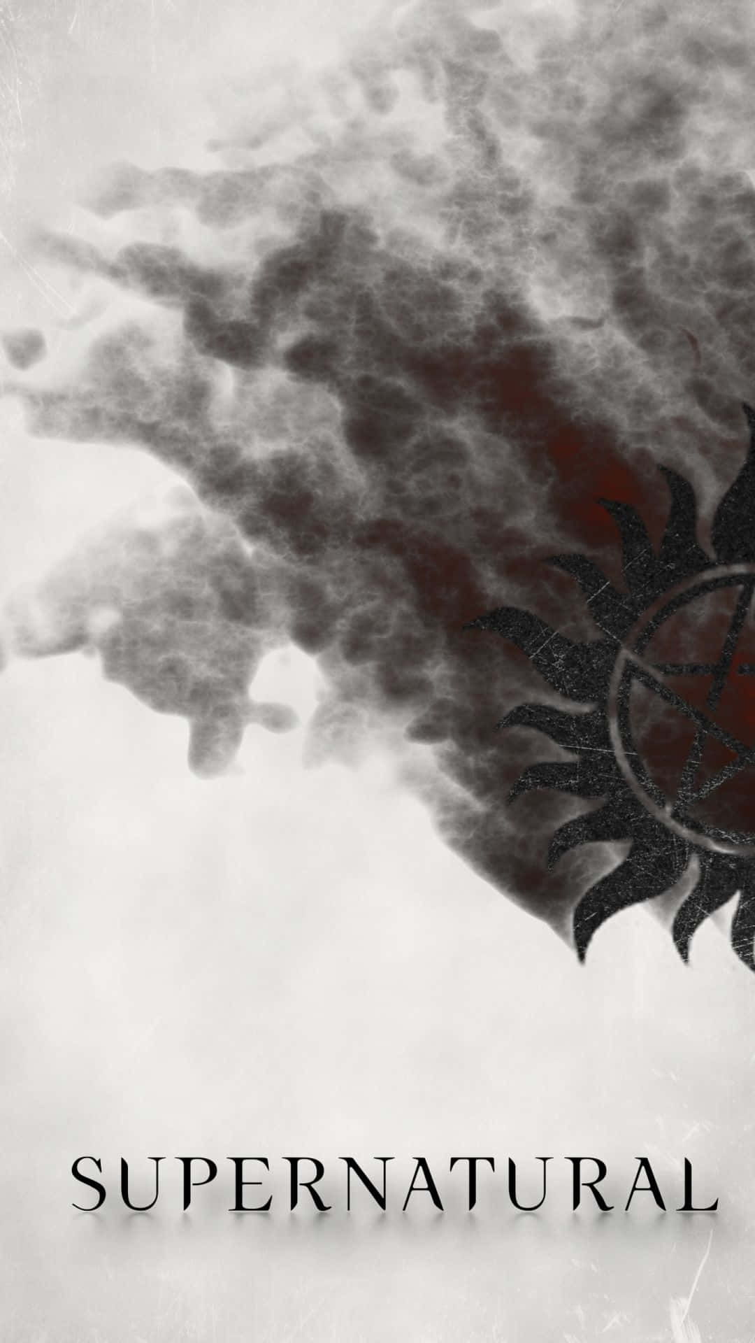 黑暗煙霧中的超自然符號，帶紋理的灰色背景 — 超自然 GIF 壁紙