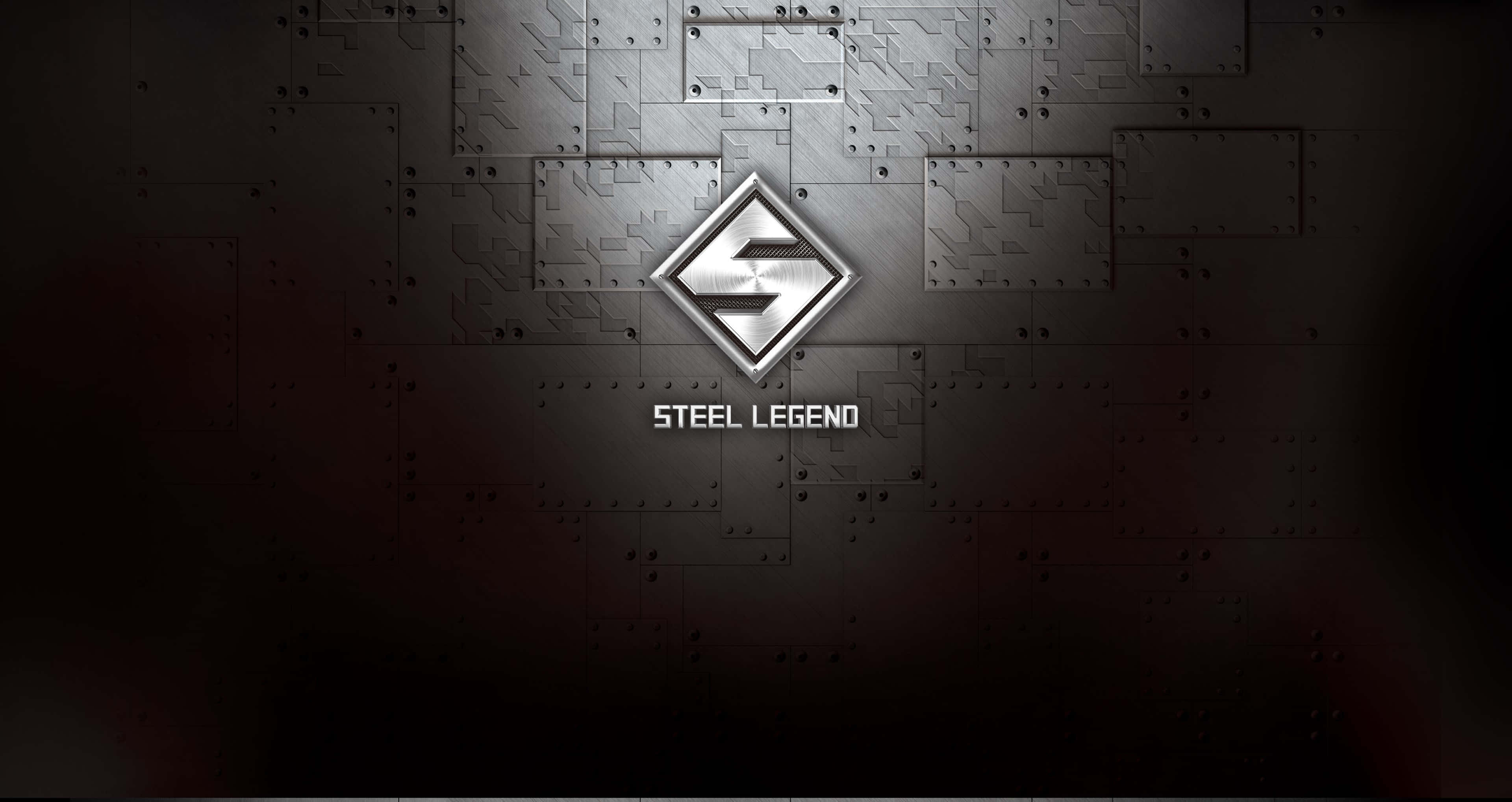 一個黑白標誌，上面有「Steel Legend」字樣 壁紙