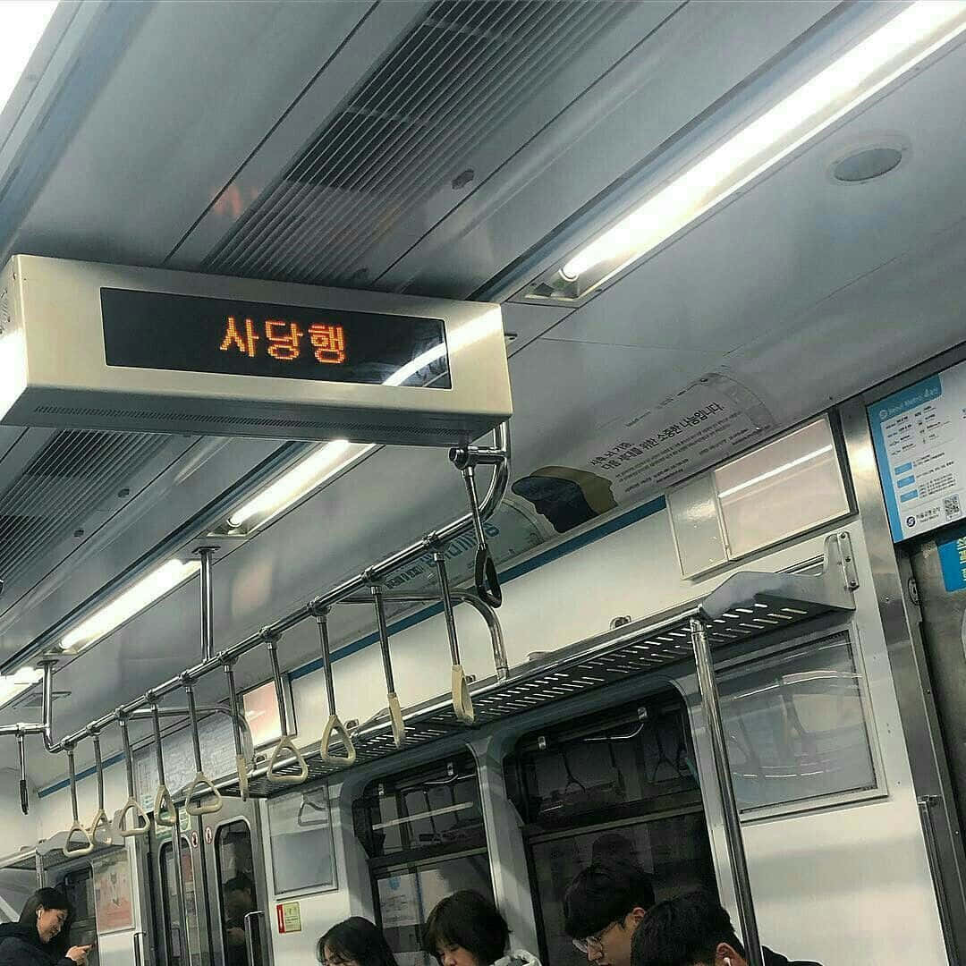 一列火車，座位上坐着乘客 壁紙