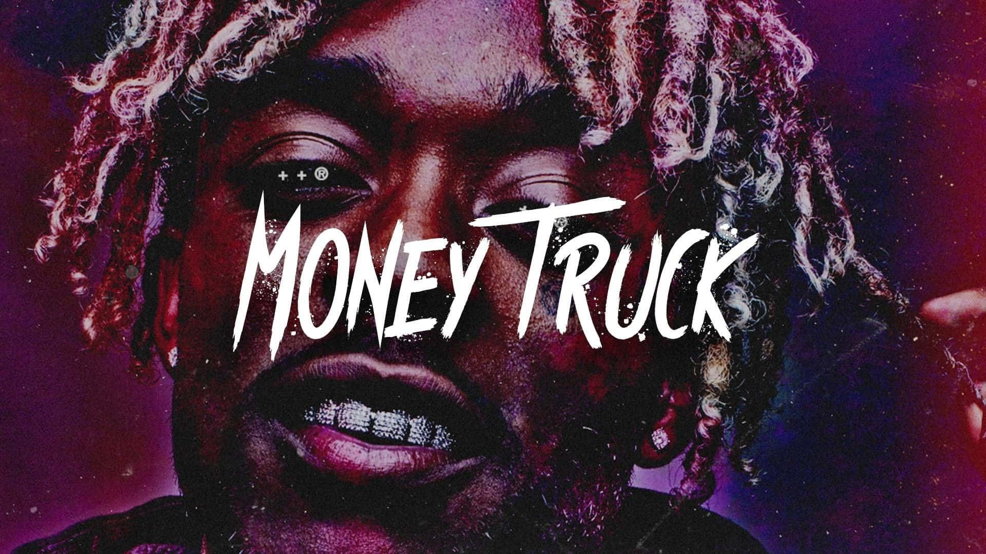 Lil Uzi Vert 桌布 壁紙 — 一名辮子頭髮、戴鑽石牙套的男子特寫肖像，背景為宇宙紫色，並有粗體白色文字。