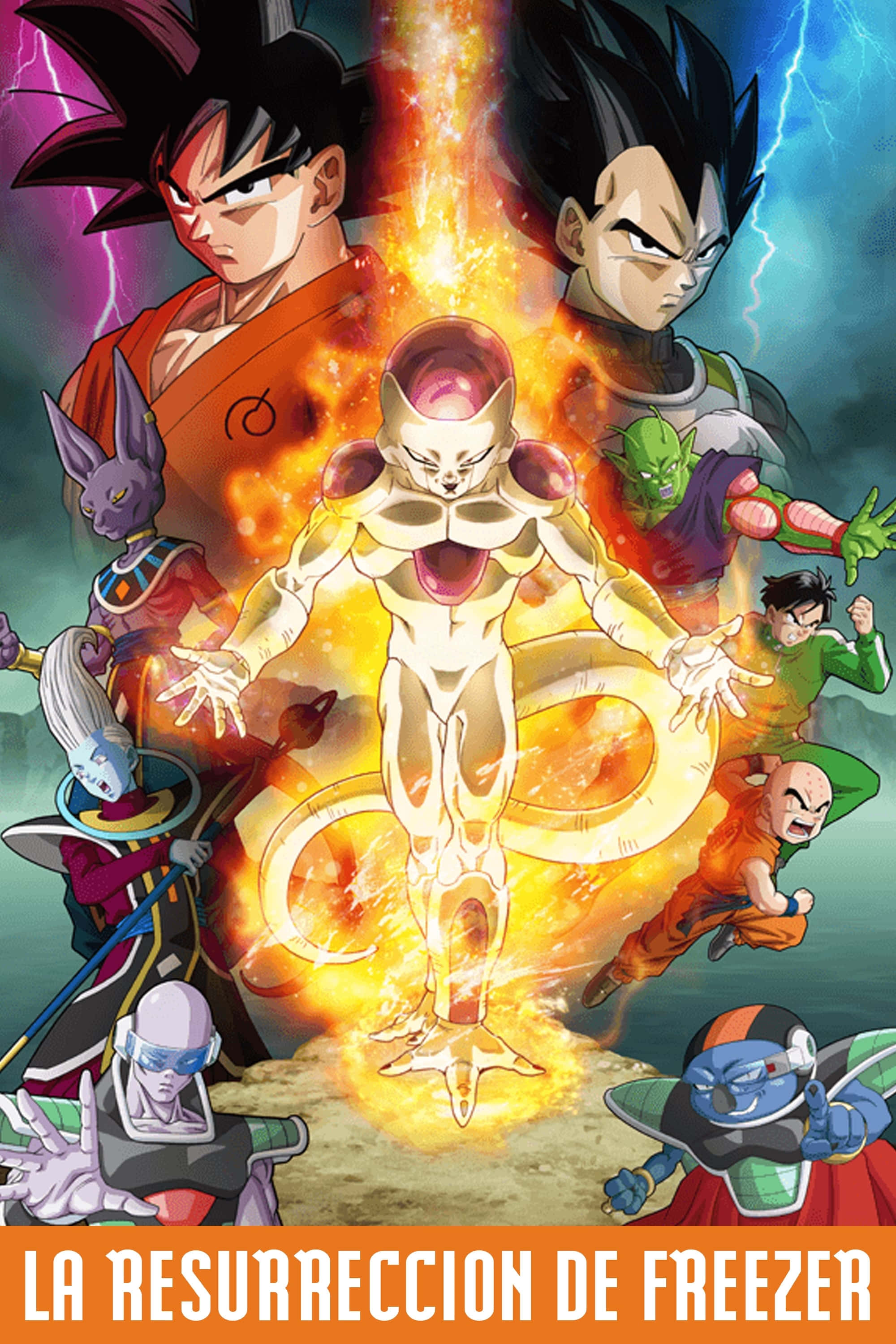 Dragon Ball Movies 桌布 壁紙 — 一場火熱的動漫戰鬥場景，菲利斯位於中心，被標誌性的龍珠角色以動態姿勢包圍。