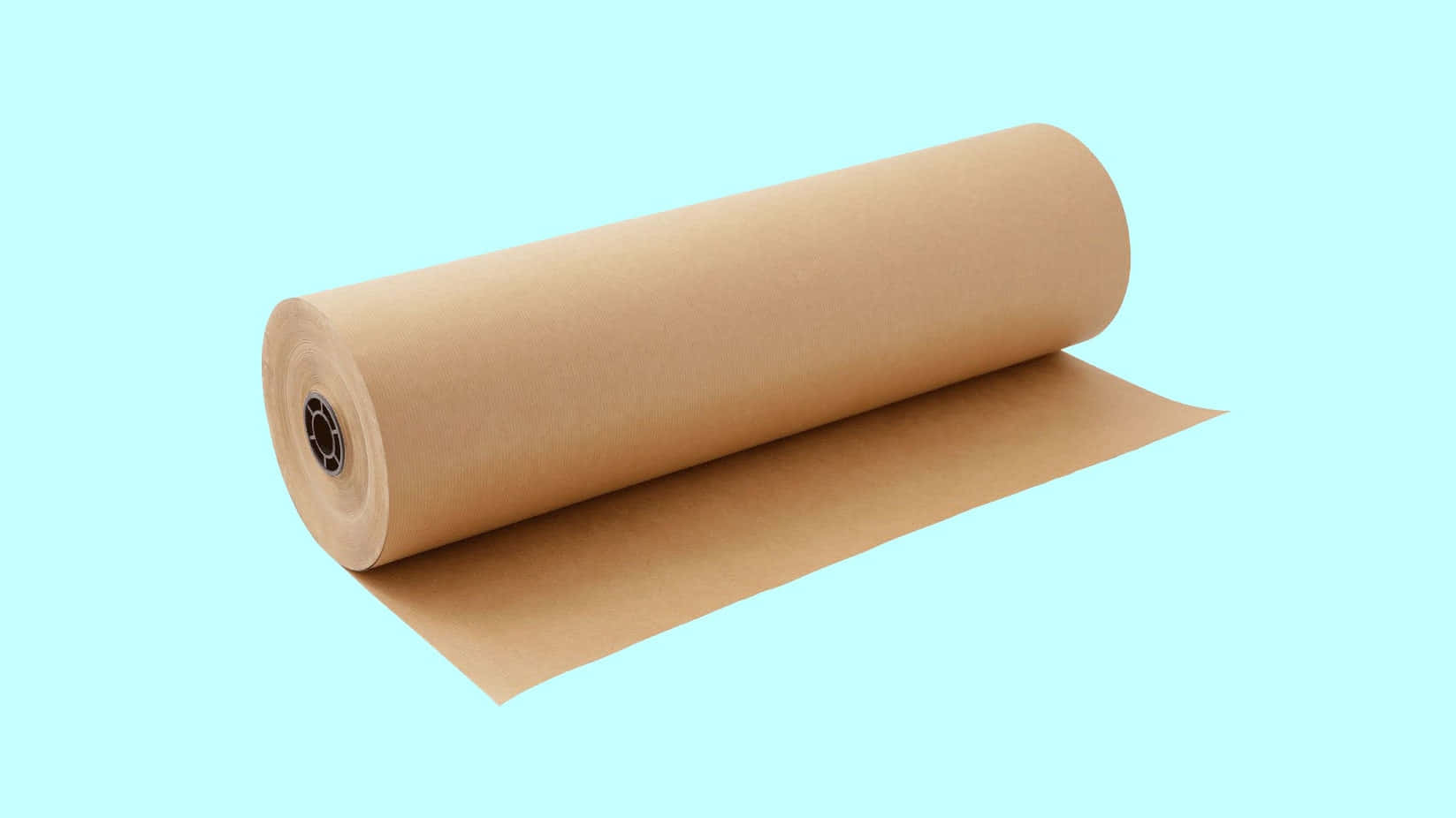Sheet 桌布 壁紙 — 一大卷棕色牛皮紙在柔和的青色背景上展開。