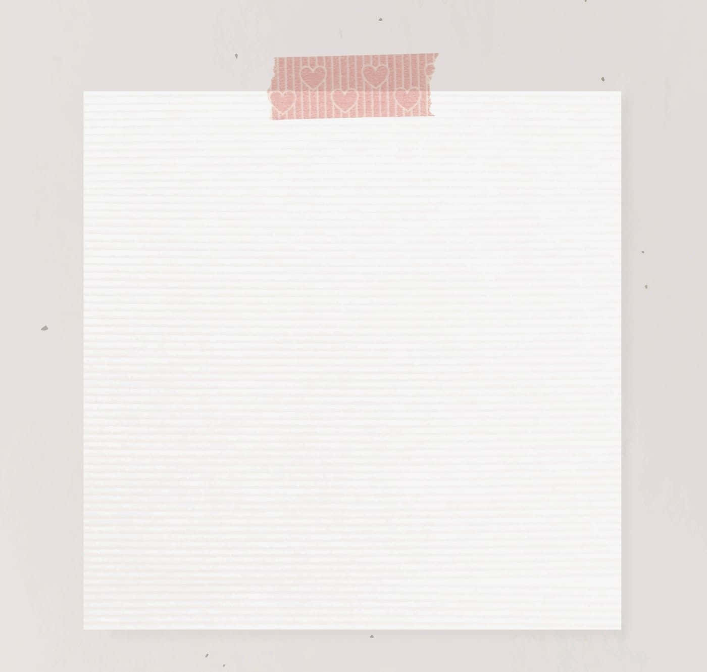 paper 桌布 壁紙 — 一張空白橫線記事簿頁面，用粉紅色心形圖案膠紙固定在柔軟灰色背景上。