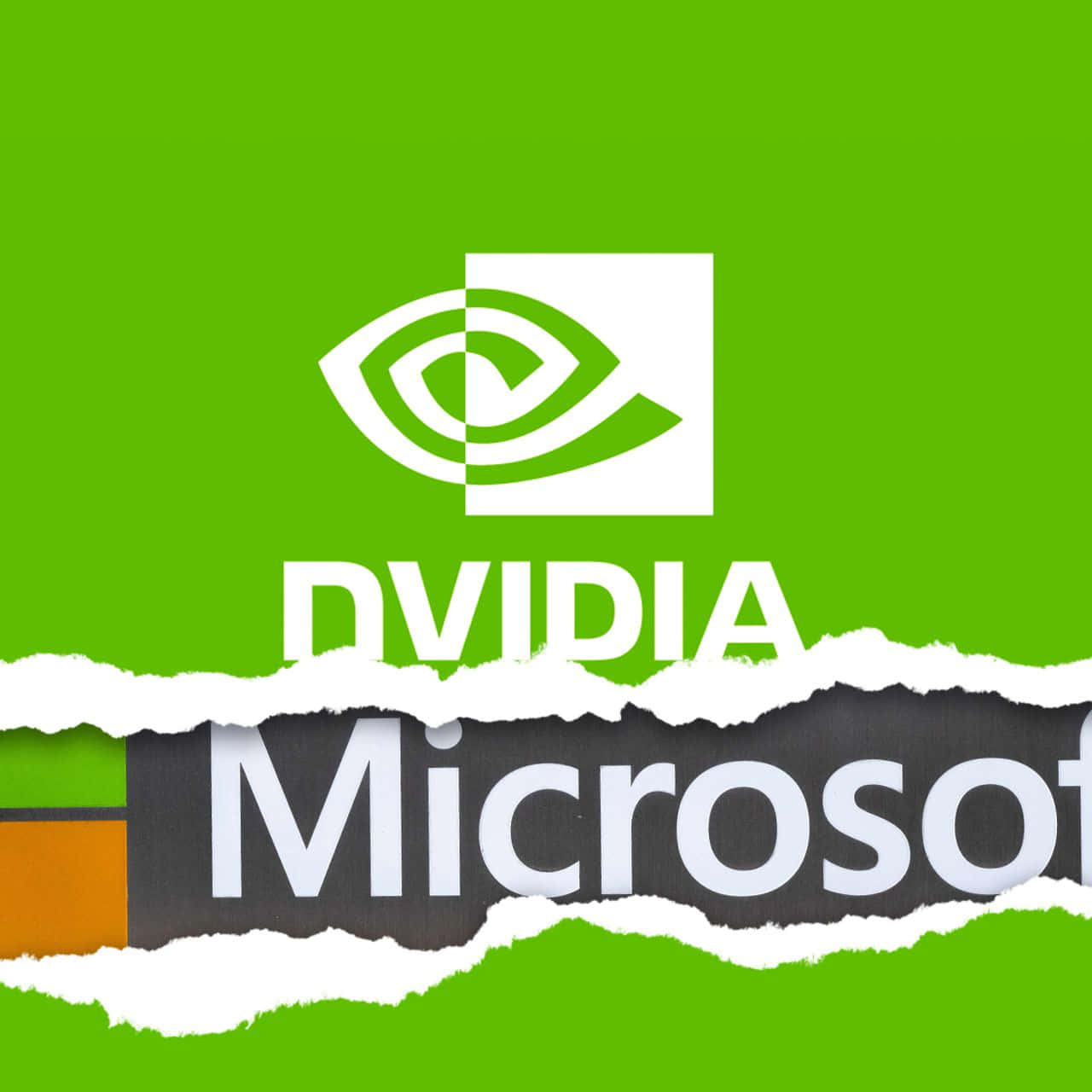 一張綠色嘅破爛紙張，上面寫住 dvia 同 microsoft 壁紙