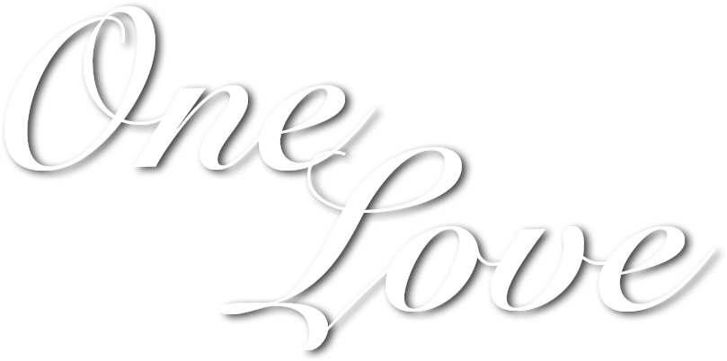 一愛草書圖形 壁紙 — 在純黑色背景上，優雅的白色草書文字寫著 One Love。