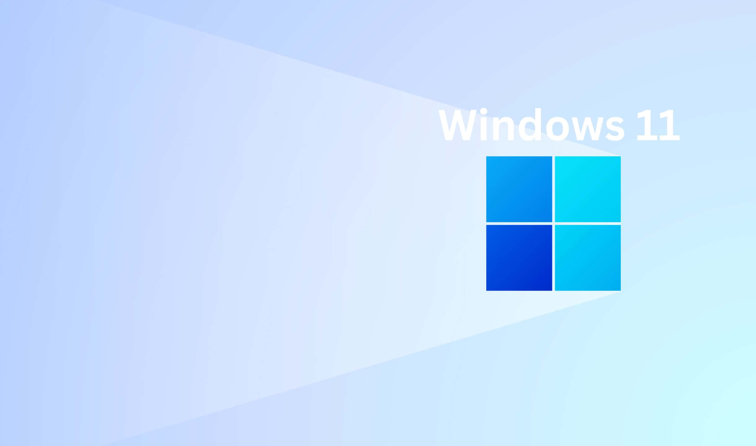 漸變藍色背景上的 Windows 11 標誌