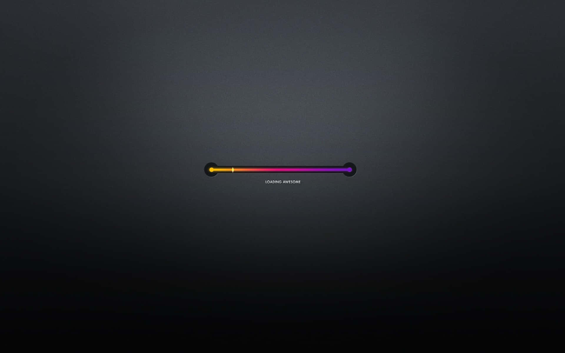 Loading 桌布 壁紙 — 一條充滿活力的彩虹載入條在深色漸變背景上發光，並帶有文字 loading awesome。