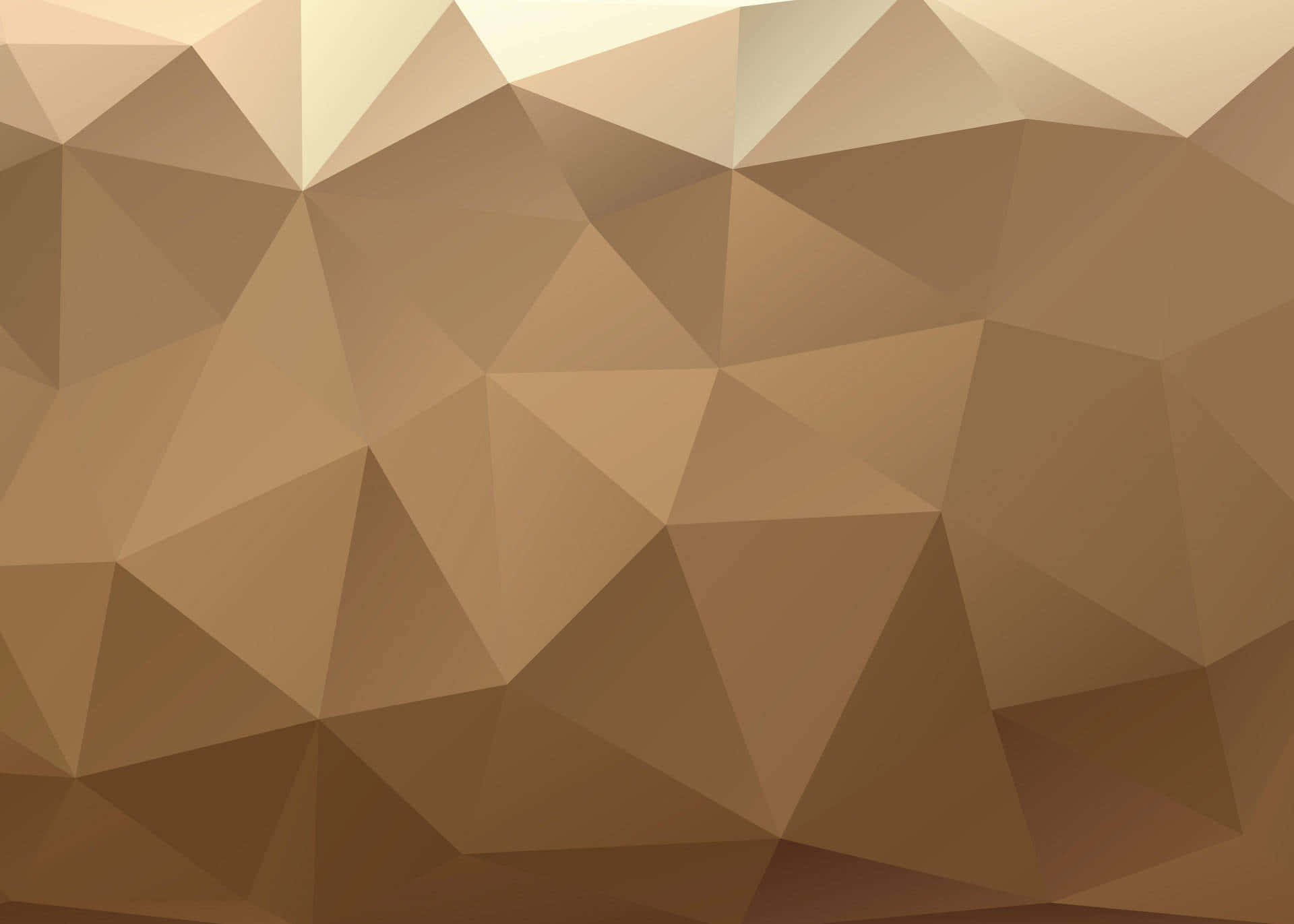 Brown Abstract 桌布 壁紙 — 一款幾何圖案牆紙，以低多邊形風格的大地棕色三角形組成，營造出紋理豐富的抽象表面。