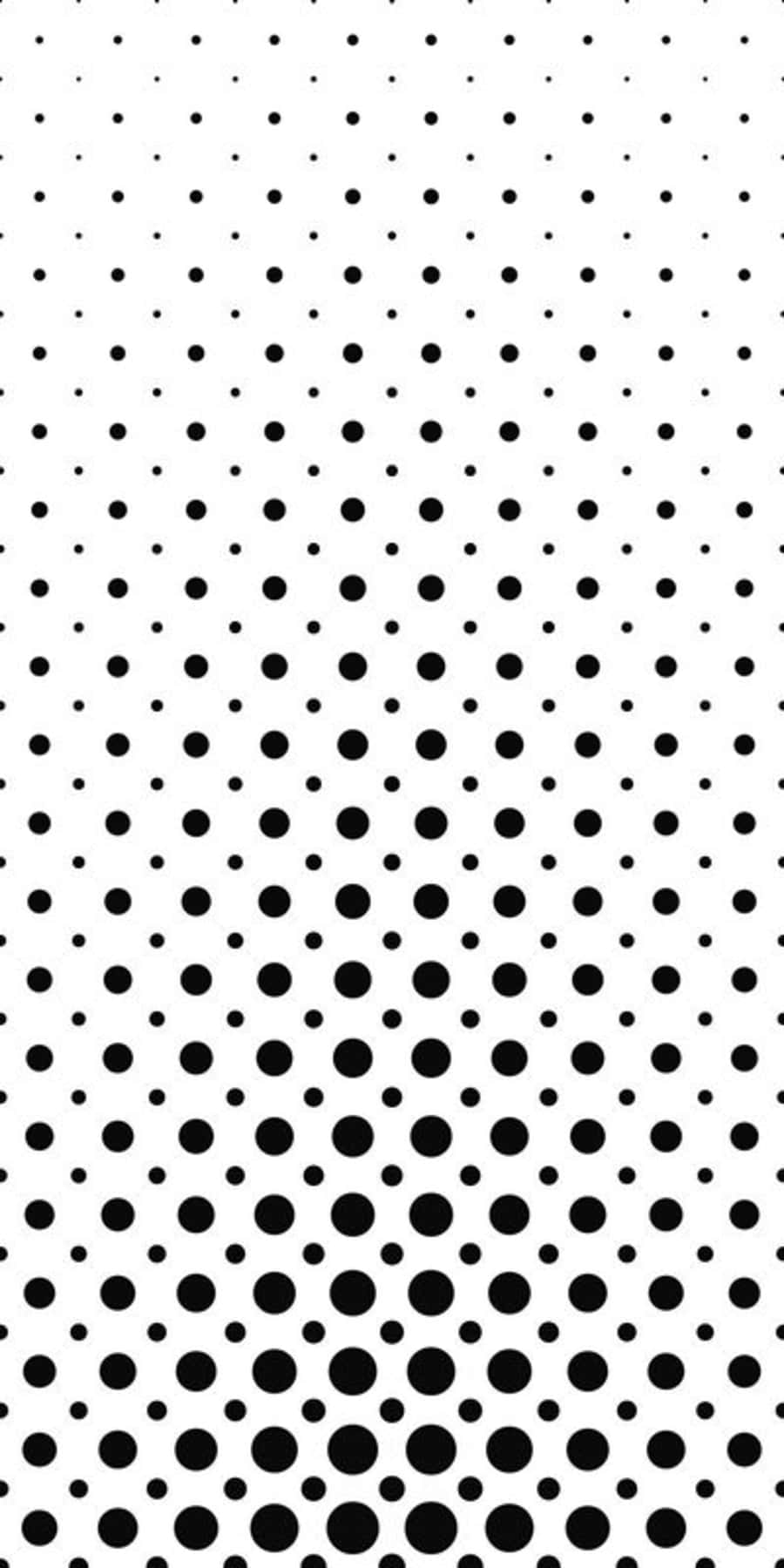 Black And White Dots 桌布 壁紙 — 一款極簡黑白牆紙，採用從上到下尺寸逐漸增大的點狀漸變。