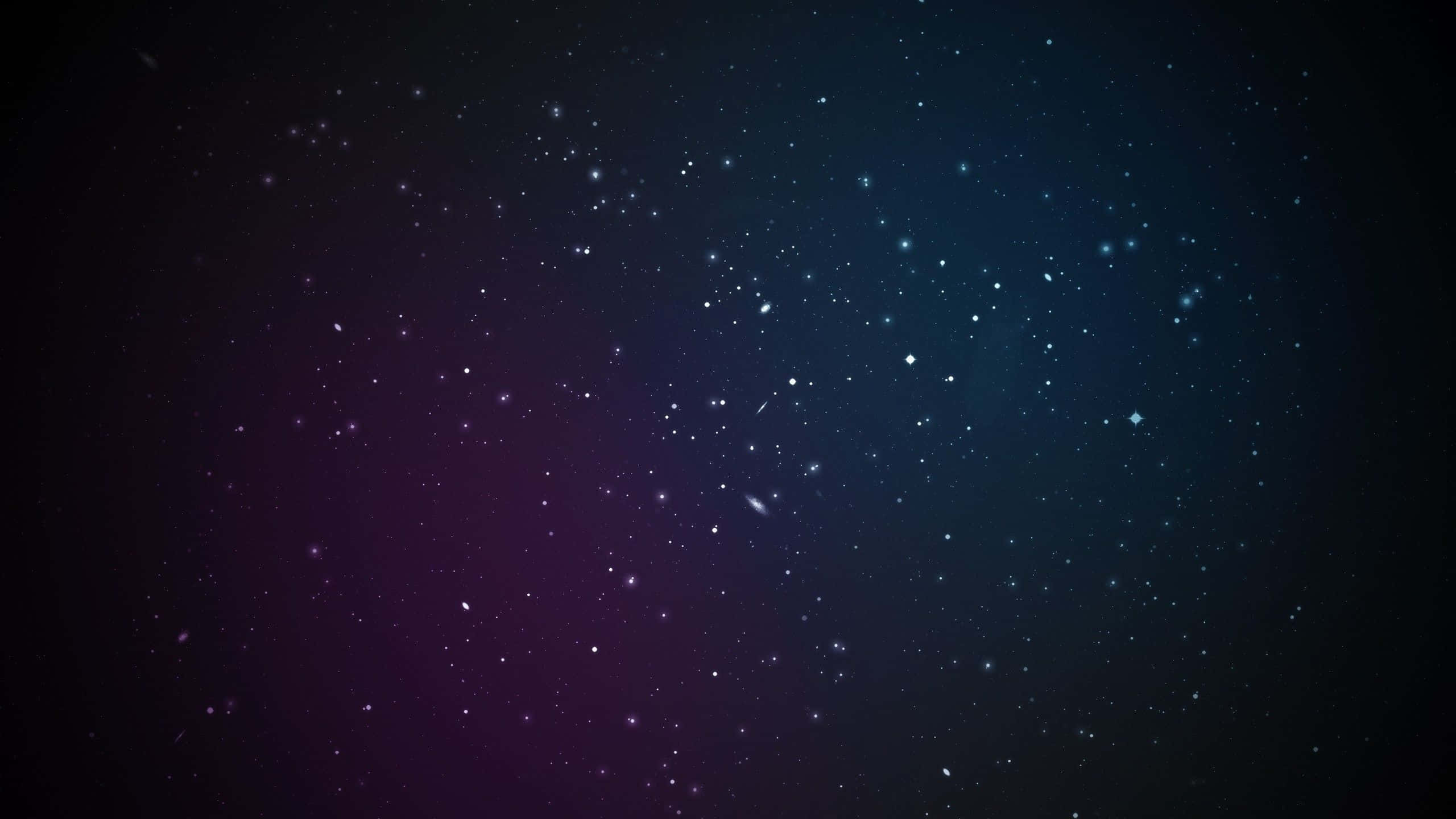 Chilly Night 桌布 壁紙 — 一片宇宙星空在深紫色和藍綠色的夜空漸變中閃爍。