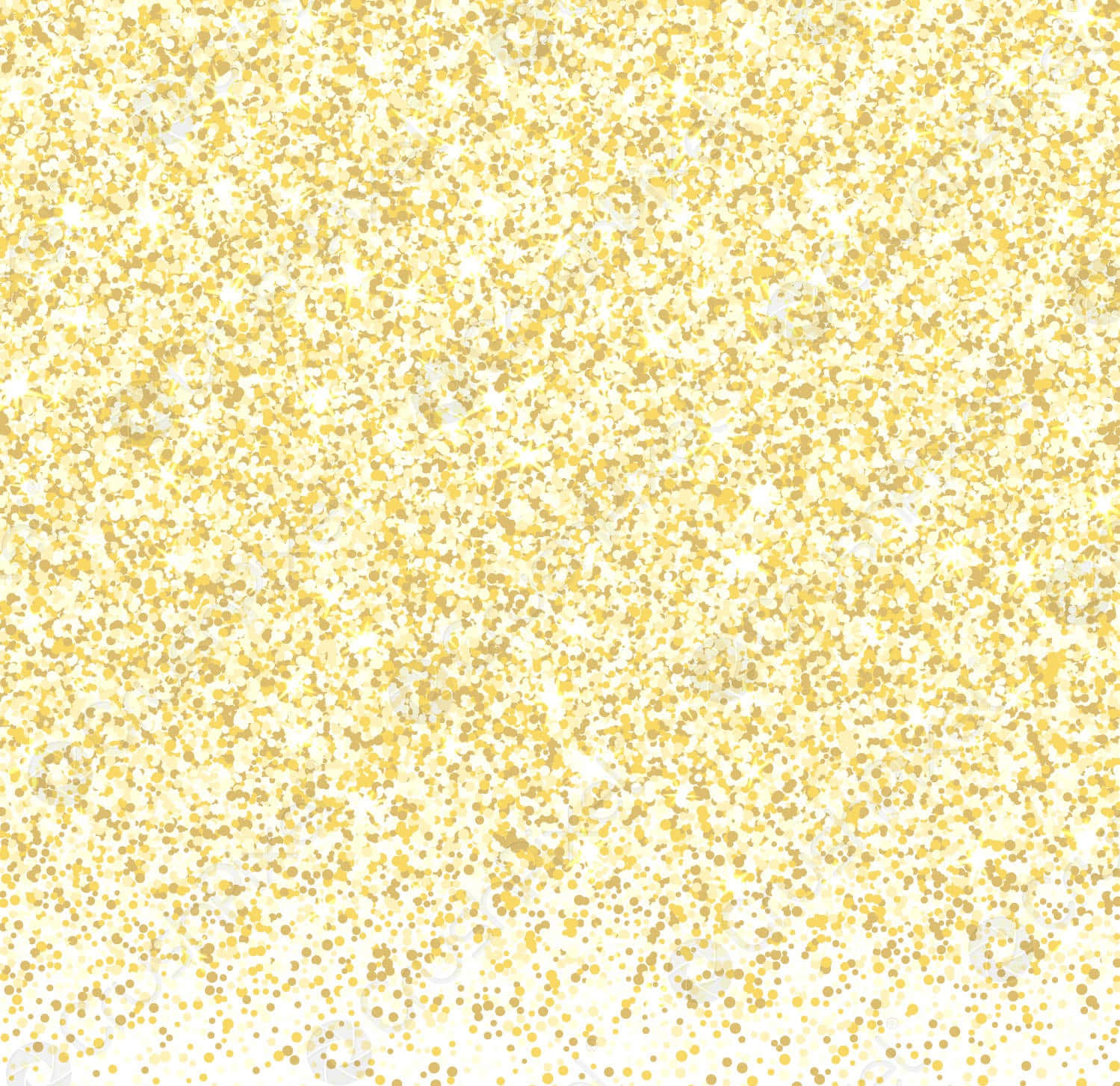 Yellow Glitter 桌布 壁紙 — 一片閃爍的金色閃粉粒子散落在明亮的白色背景上。