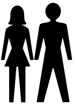 一男一女剪影 壁紙