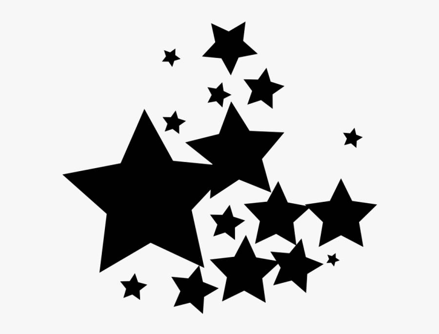 星星 桌布 壁紙 — 一群不同大小的黑色星星剪影散落在淺灰色背景上。