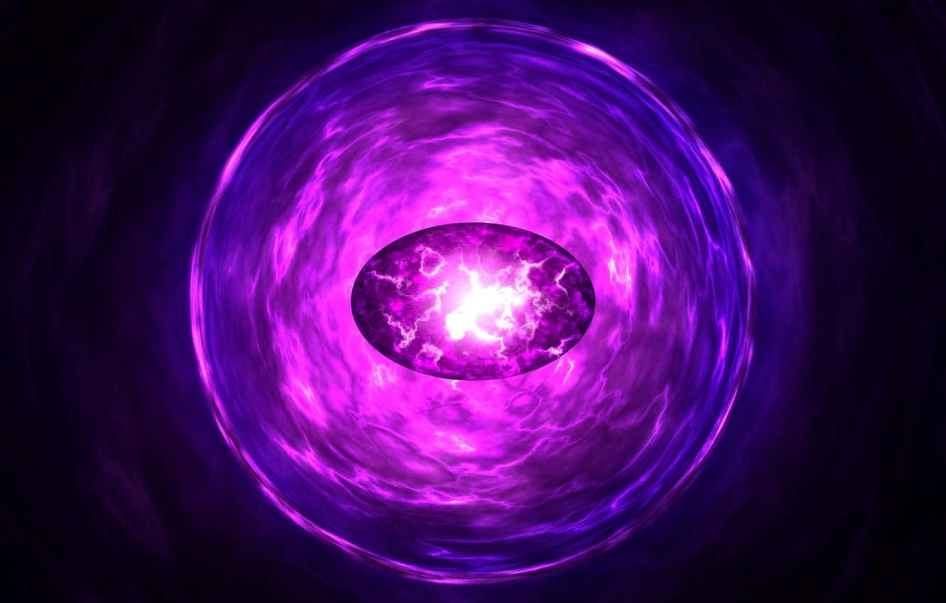 Infinity Gems 桌布 壁紙 — 一股電光紫能量漩渦圍繞著發光核心，伴隨著噼啪作響的閃電效果。