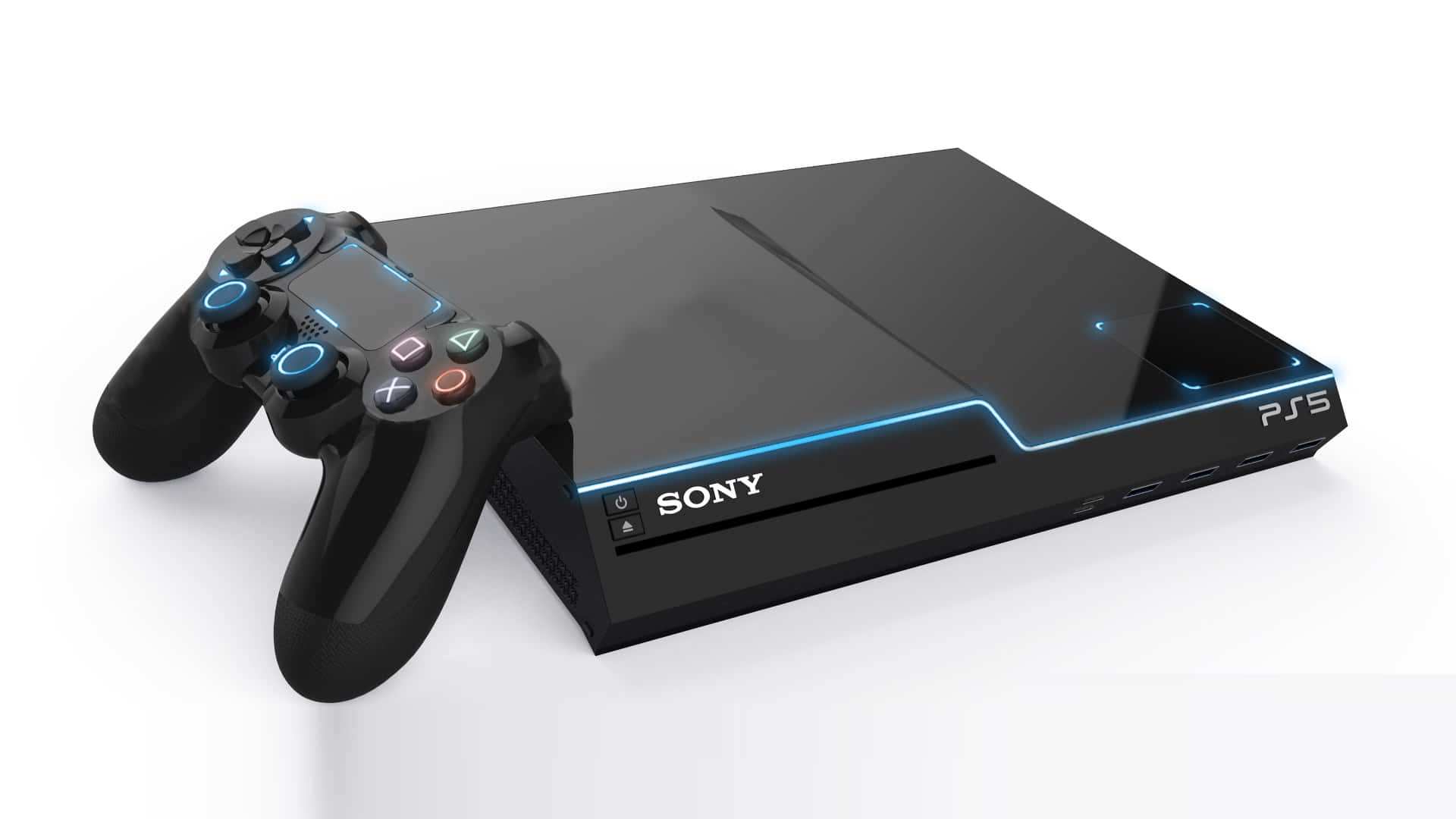 一部Sony PlayStation 4主機連兩個手掣 壁紙