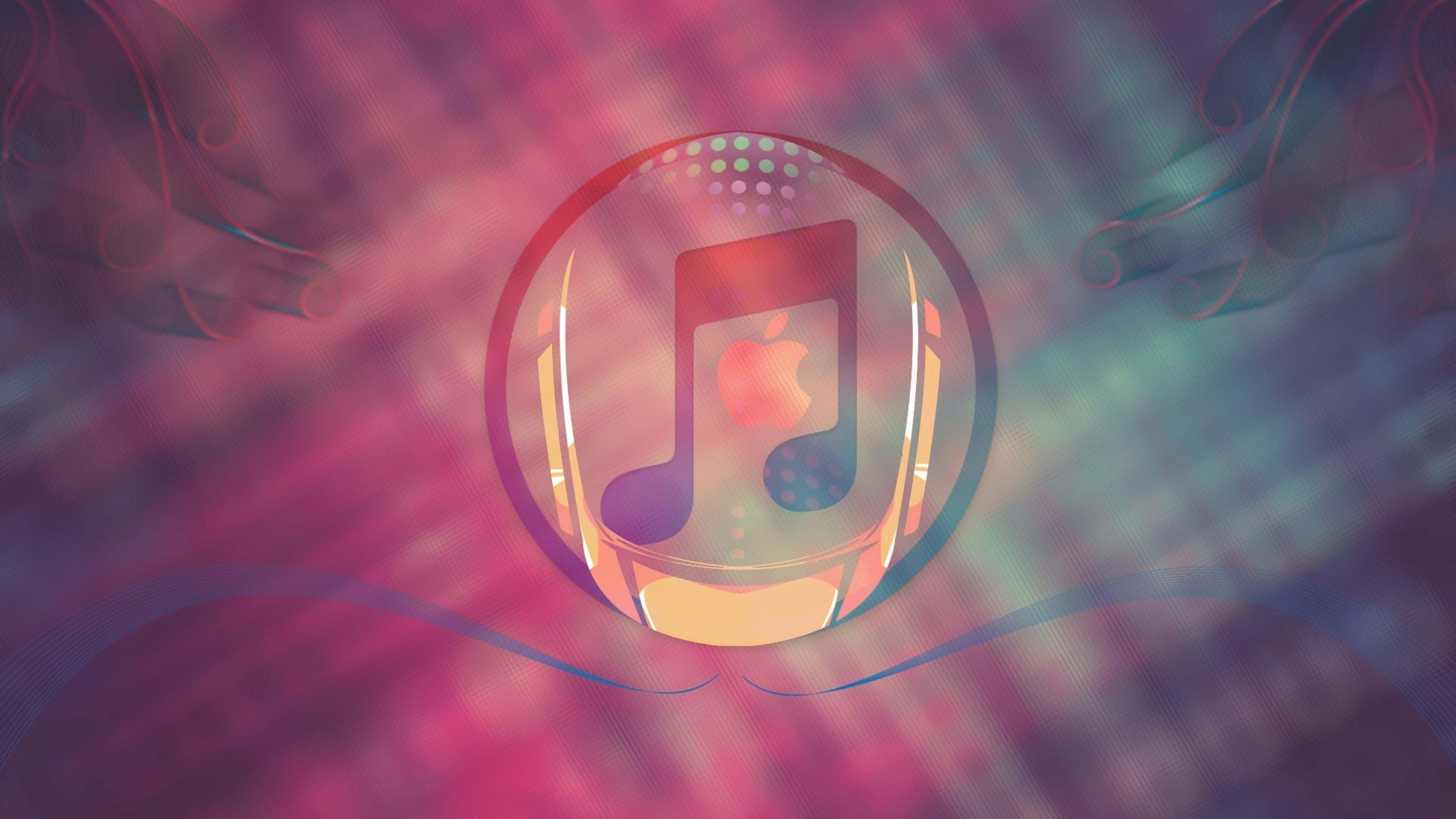 一部粉紅色背景的蘋果 iPod 壁紙