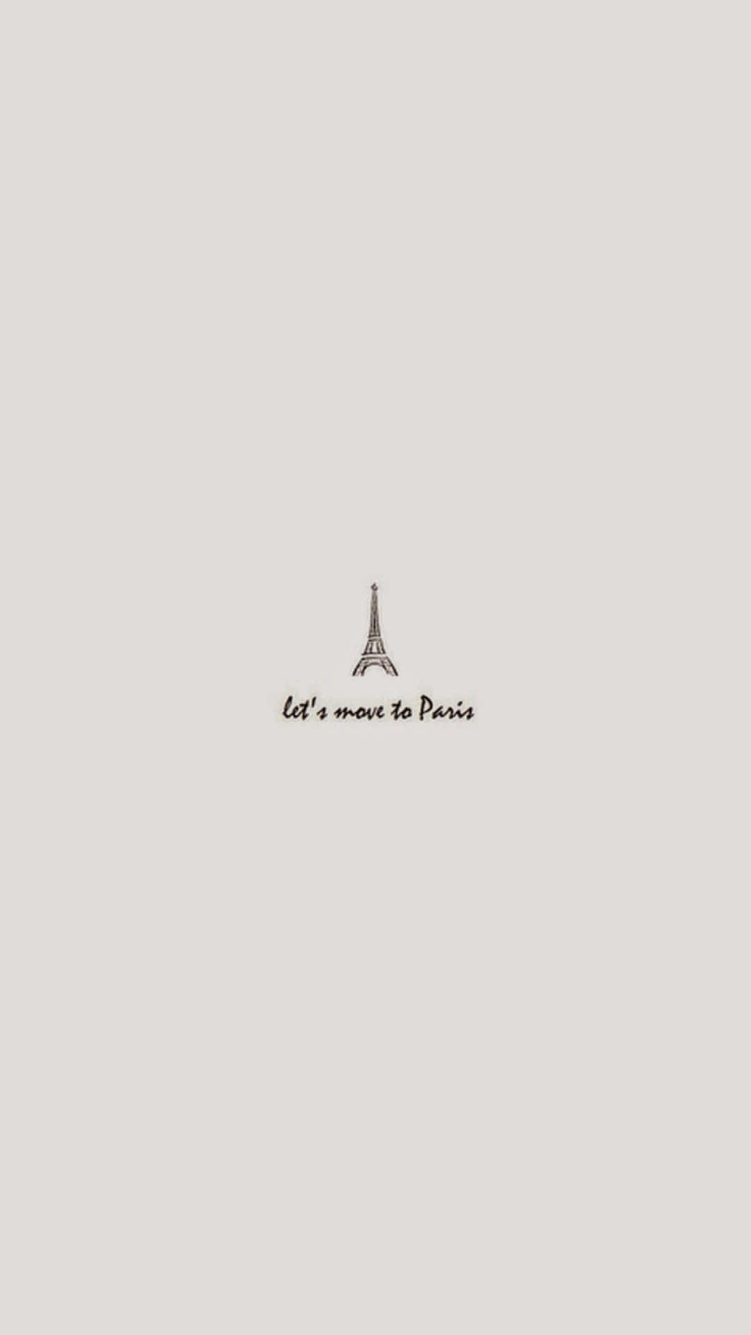 艾菲爾鐵塔草圖和文字「Let's move to Paris」在淺灰色背景上