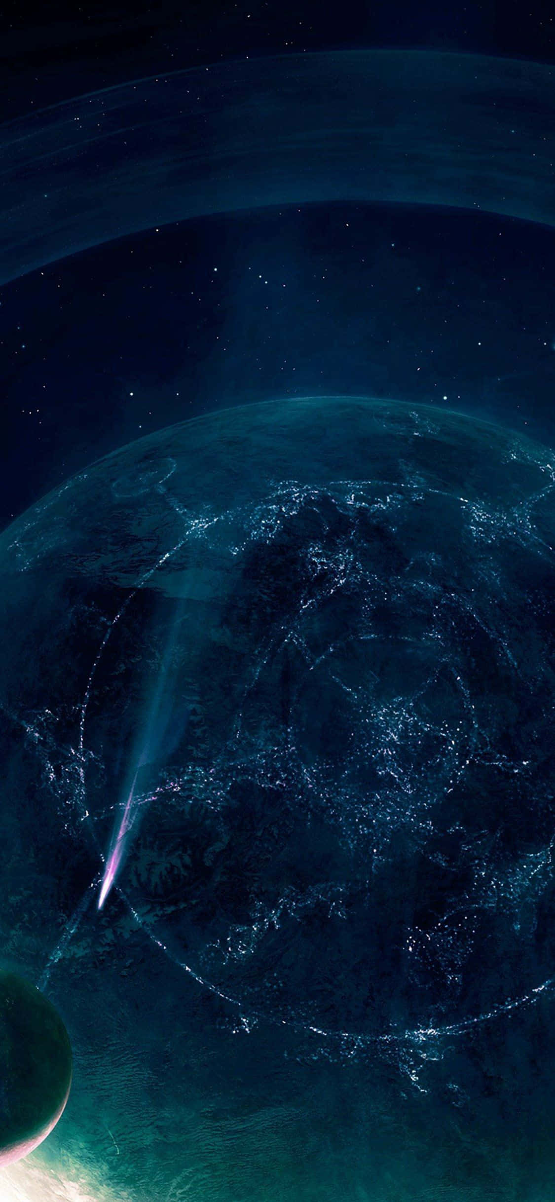 一顆星球，中央有顆恆星 壁紙