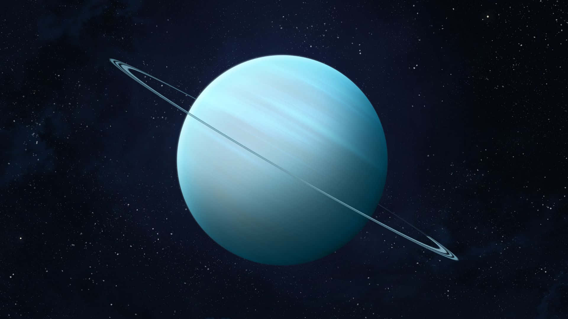 帶有環的藍色行星漂浮在星空宇宙中