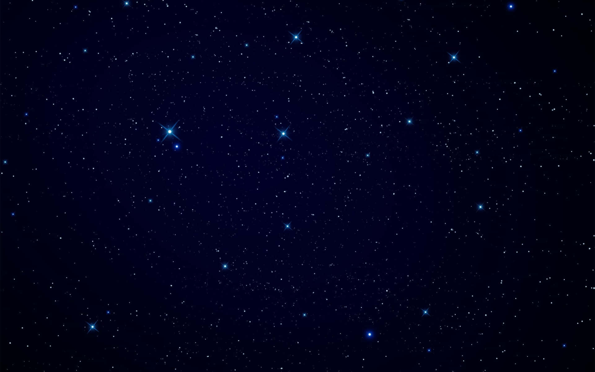 黑暗背景上閃耀著藍色星星的星空。