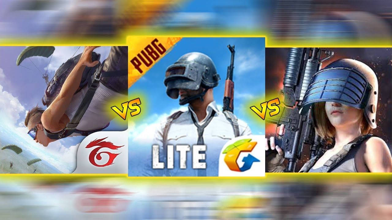 PUBG 桌布 壁紙 — 三個身穿戰鬥裝備的遊戲角色在分割畫面中進行比較，並帶有「VS」文字和遊戲標誌。