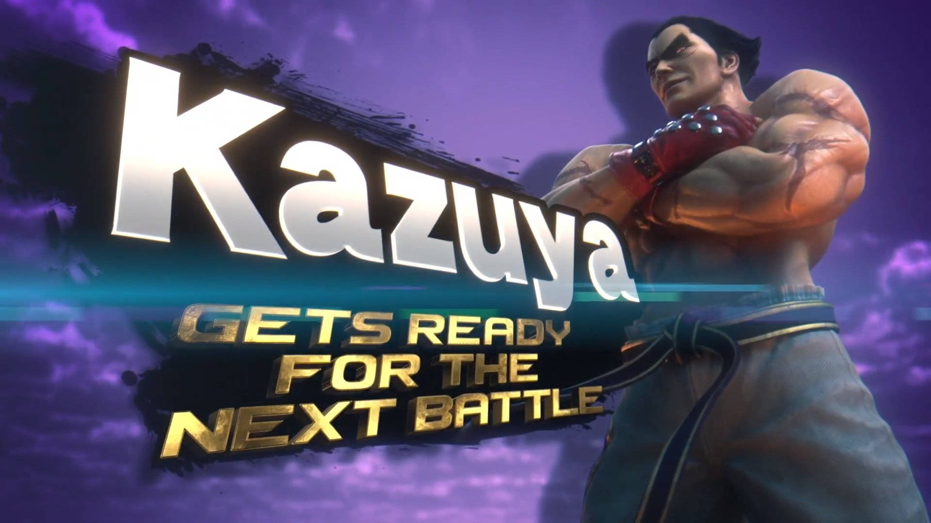 動畫戰士 Kazuya 在紫色暴風雨天空下準備戰鬥。