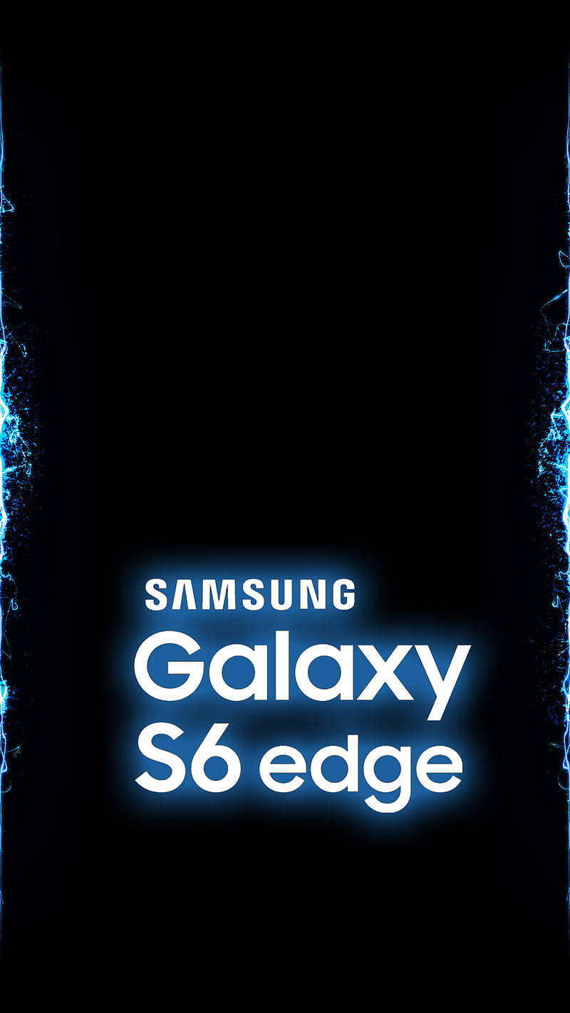 Samsung Galaxy S6 edge 標誌在黑色背景上帶有電光藍色閃電效果