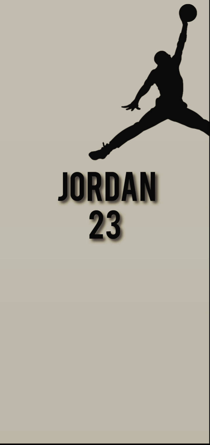 黑色剪影，籃球運動員灌籃，帶有 'JORDAN 23' 文字。