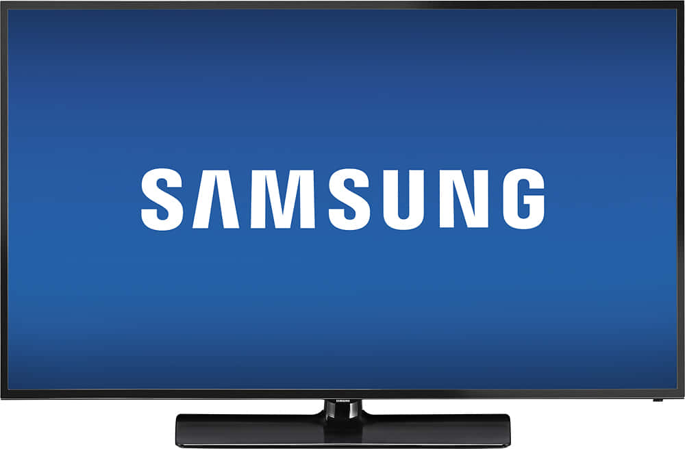 Samsung電視在藍色屏幕上顯示品牌標誌
