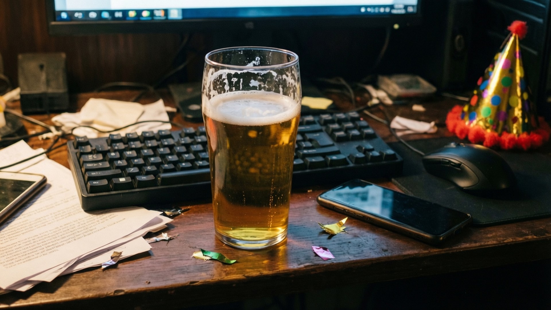 下班後的辦公桌 壁紙