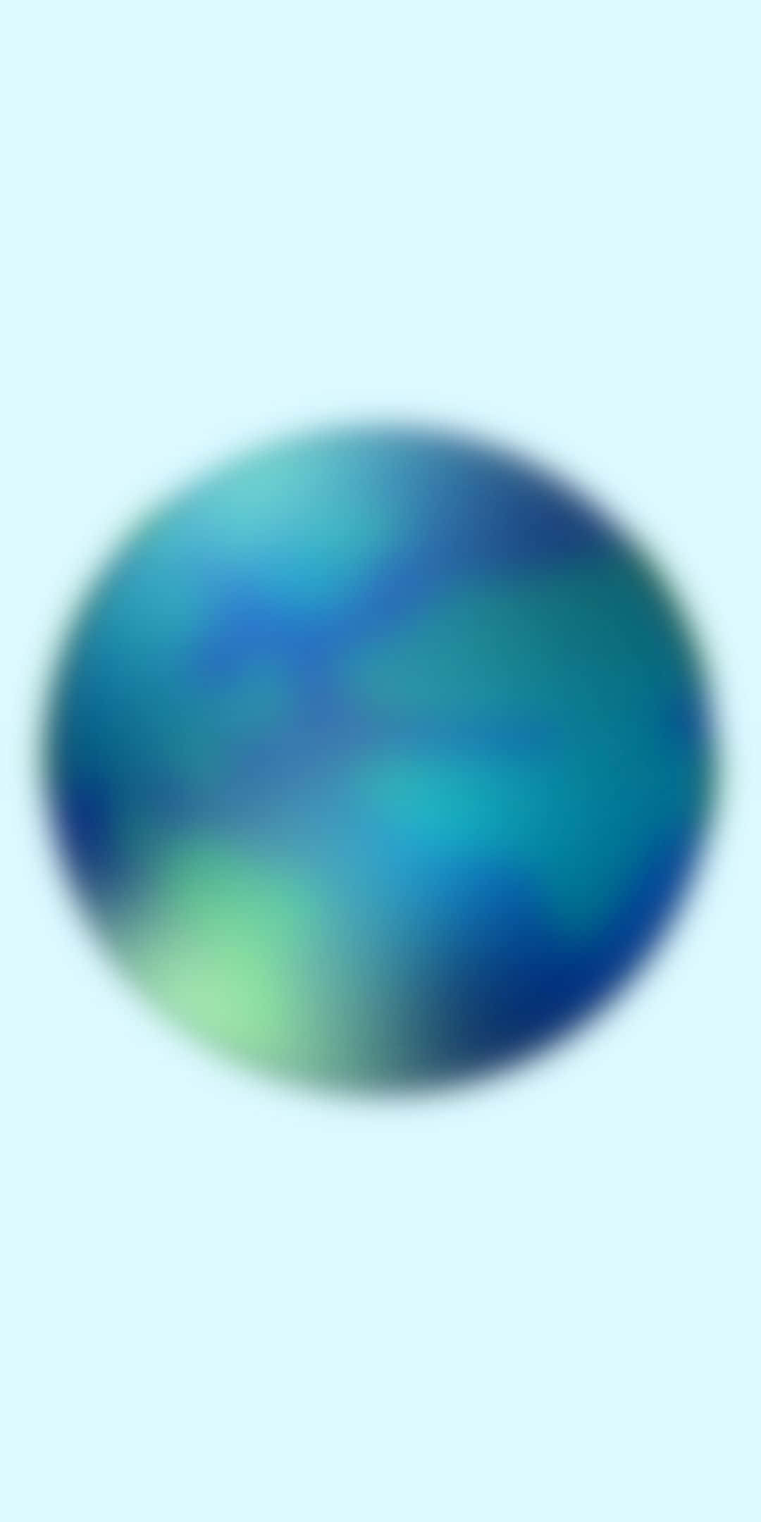 世界地圖氣場安卓手機背景 壁紙 — 一個柔和模糊的球體，帶有藍色和綠色的漸變色調，漂浮在淡青色背景上。