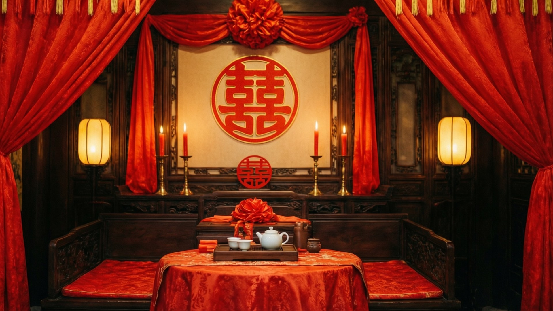 中式婚禮喜悅 壁紙