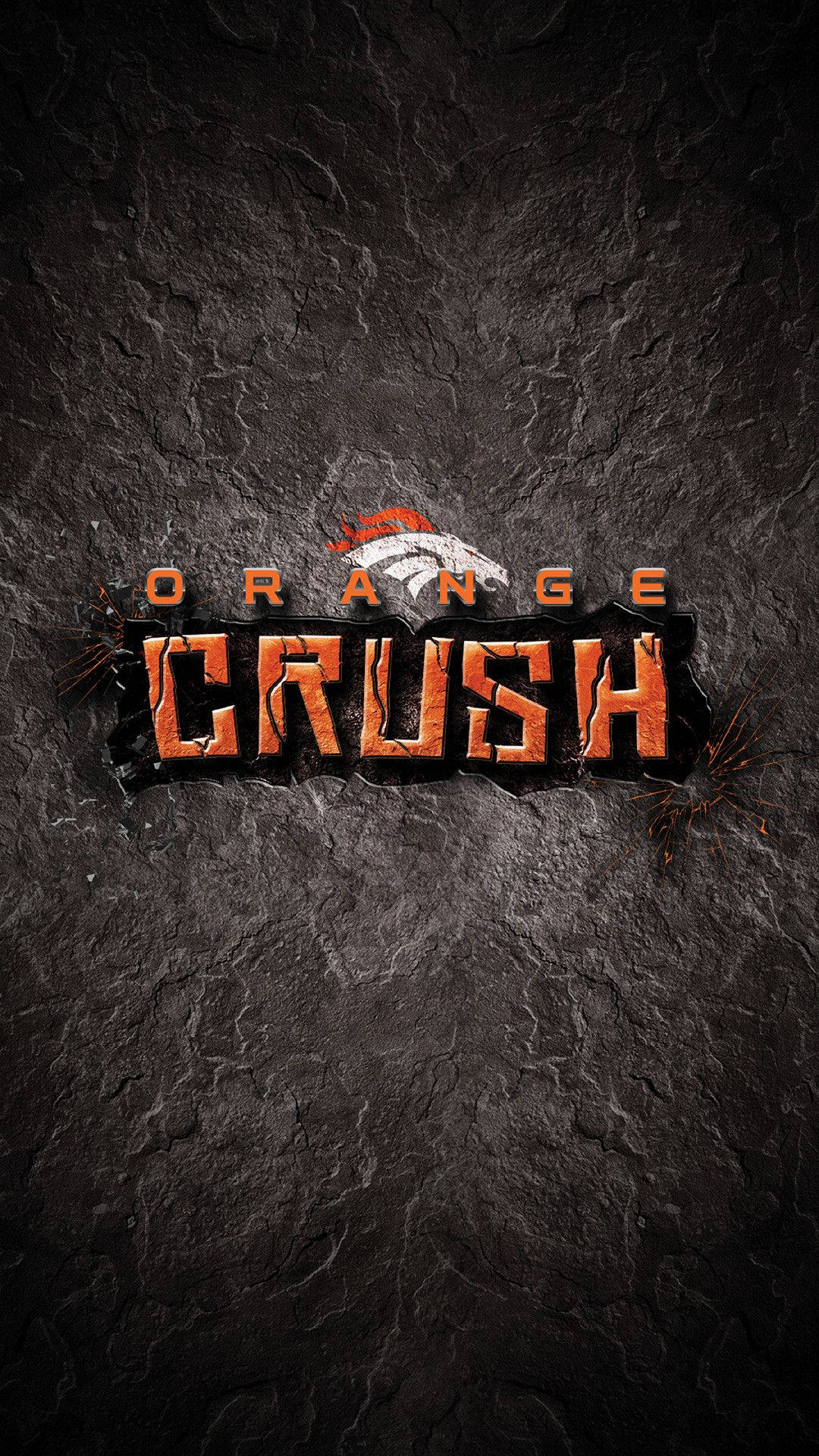 Orange Crush 標誌衝破黑暗石頭，火花飛濺
