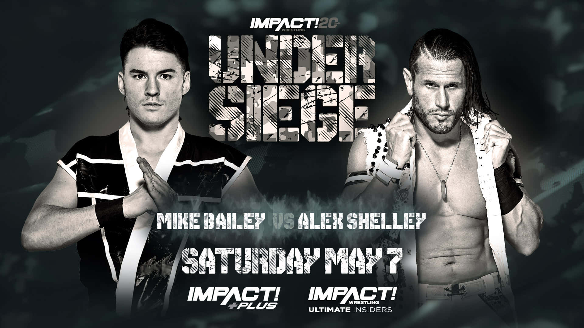 兩位摔角手為 Impact Wrestling 活動海報擺姿勢。