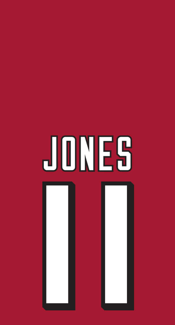 深紅色運動球衣，白色名字Jones和號碼11。