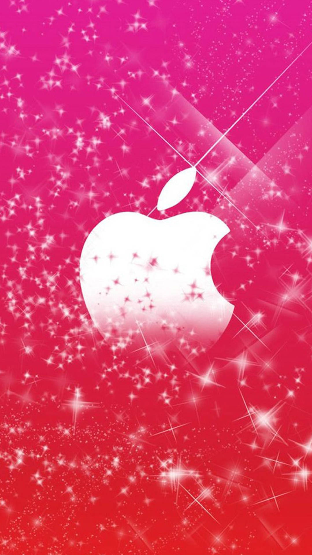 白色Apple標誌在粉紅到紅色漸變背景上閃爍