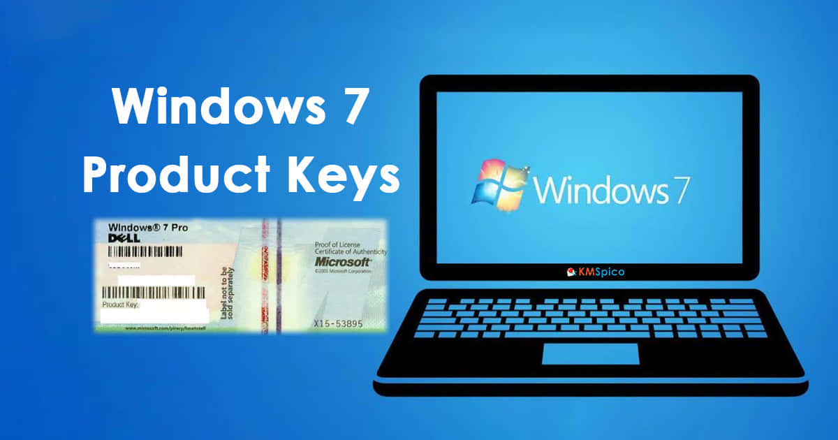 手提電腦顯示Windows 7及Windows 7 Pro的產品金鑰卡