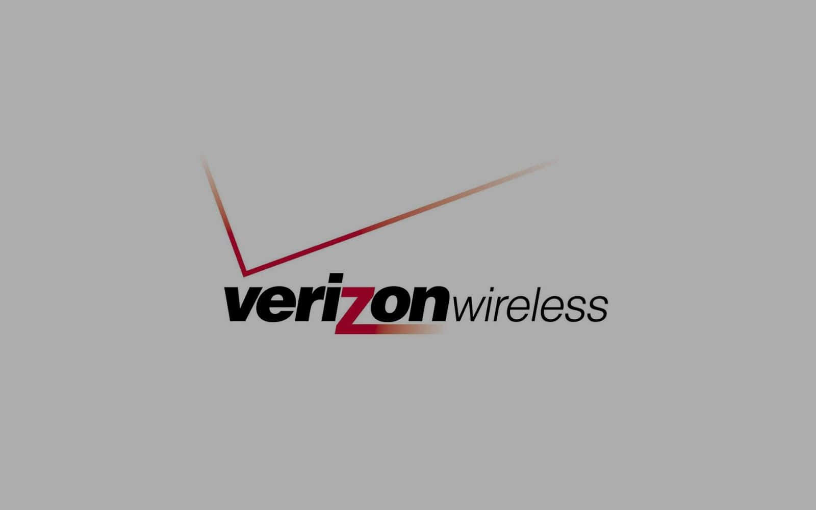 Verizon Wireless 標誌，帶有紅色勾號，背景為灰色。