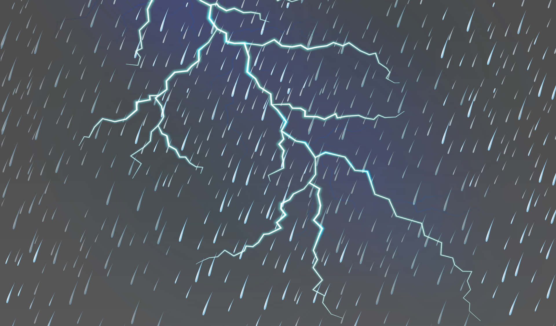 閃電劃過多雨的暴風雨夜空。