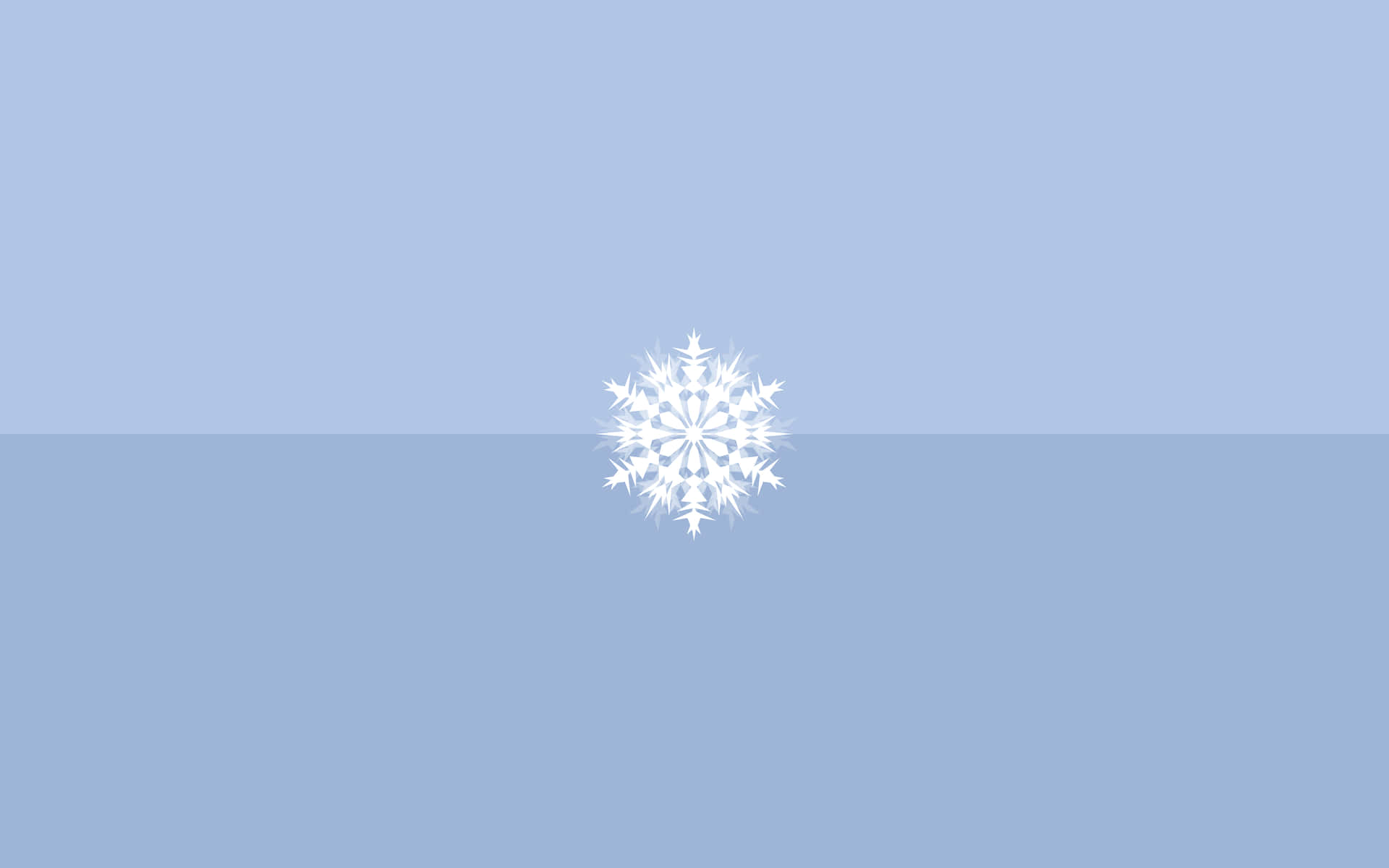 一個白色雪花，居中於藍色漸變背景上。