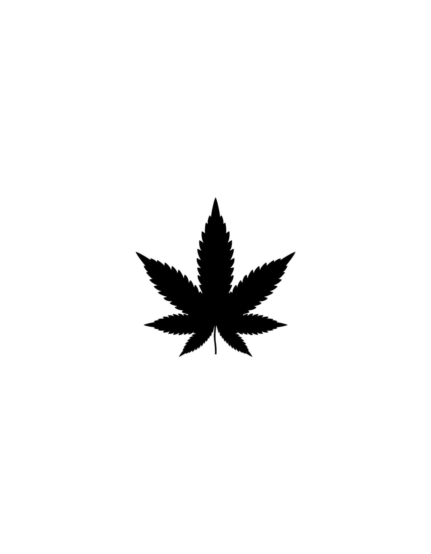 白色背景上的黑色大麻葉圖標