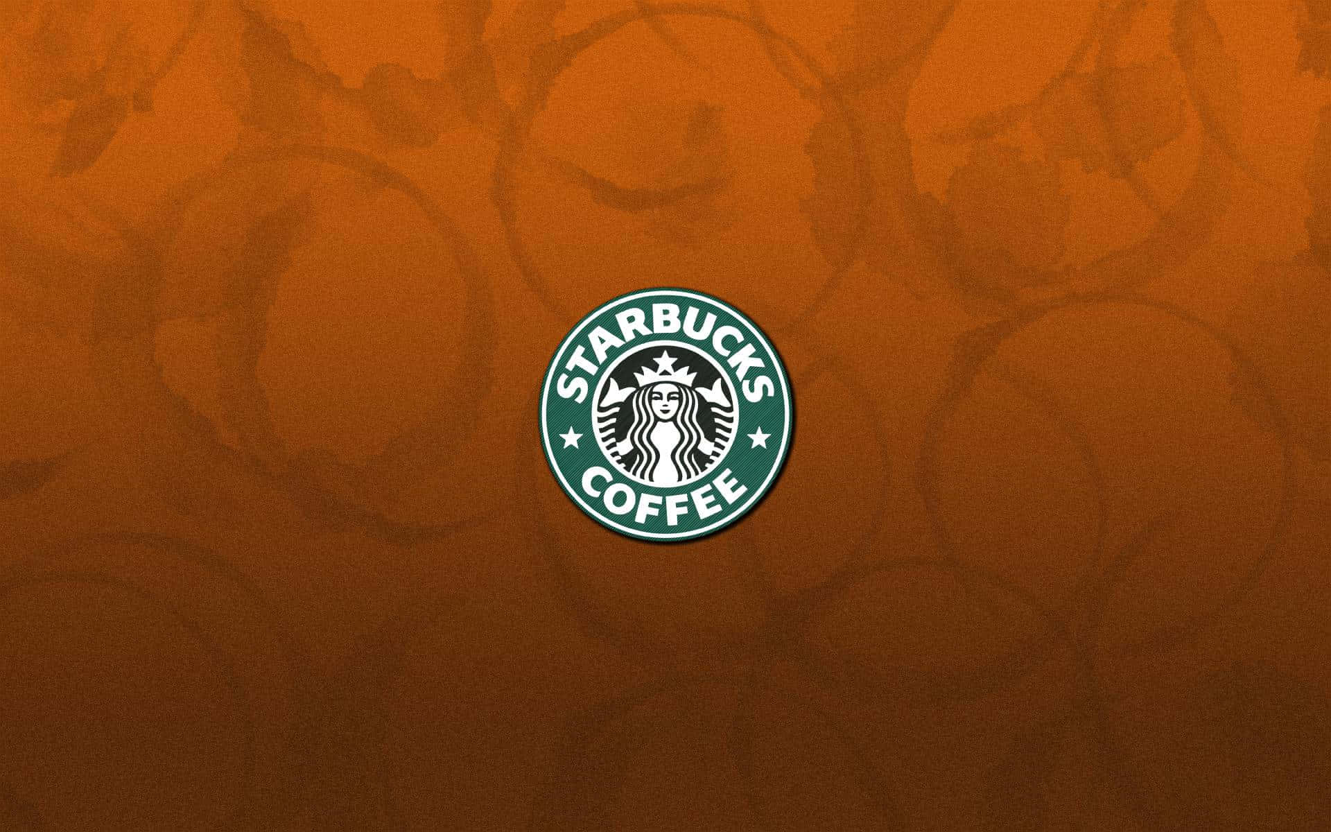 Starbucks Coffee 標誌在紋理橙色背景上