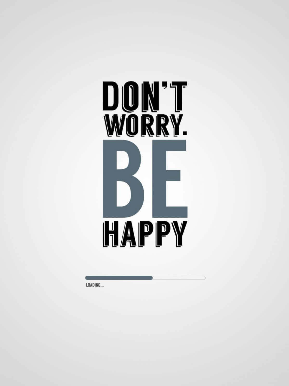 寫有「Don't Worry. Be Happy」及載入進度條的勵志文字圖案。